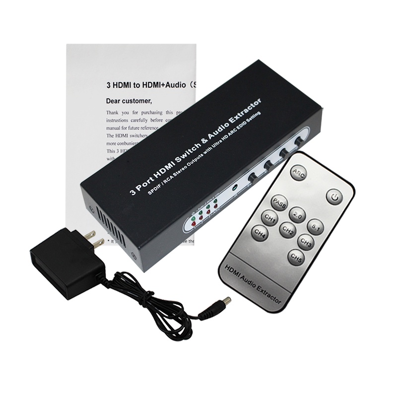 Jual New 3 Port HDMI Switch with Optical Toslink SPDIF & RCA L/R Audio ...