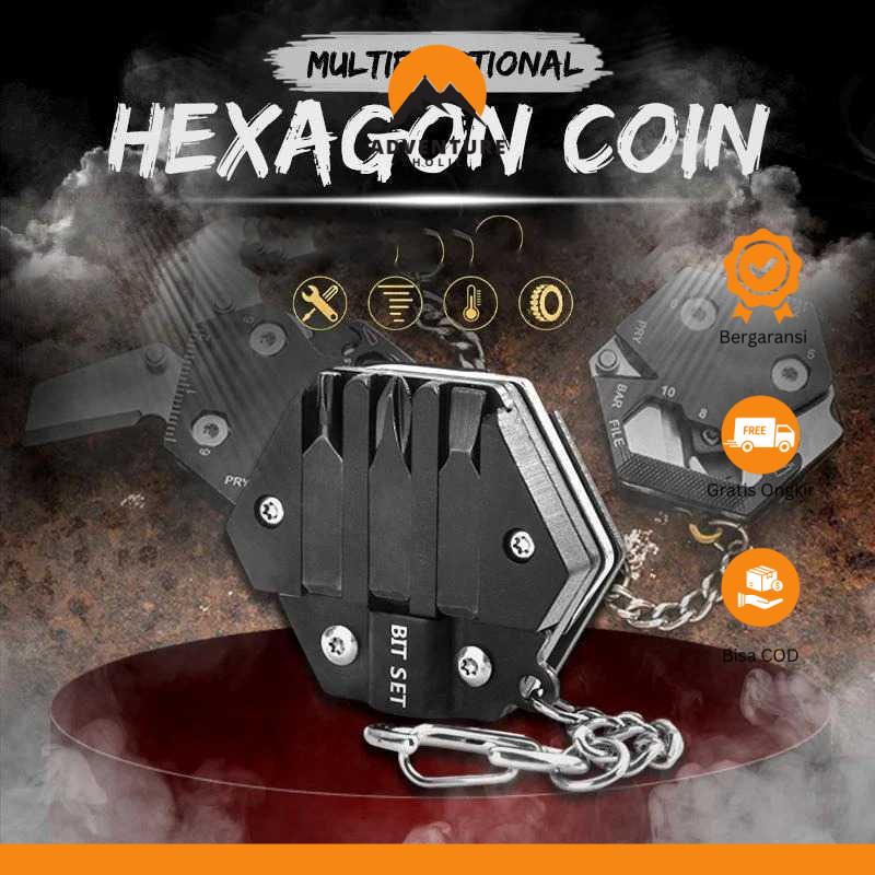 Jual HILIXUN Gantungan EDC Pisau Obeng Mini Multitool Heaxagonal ...