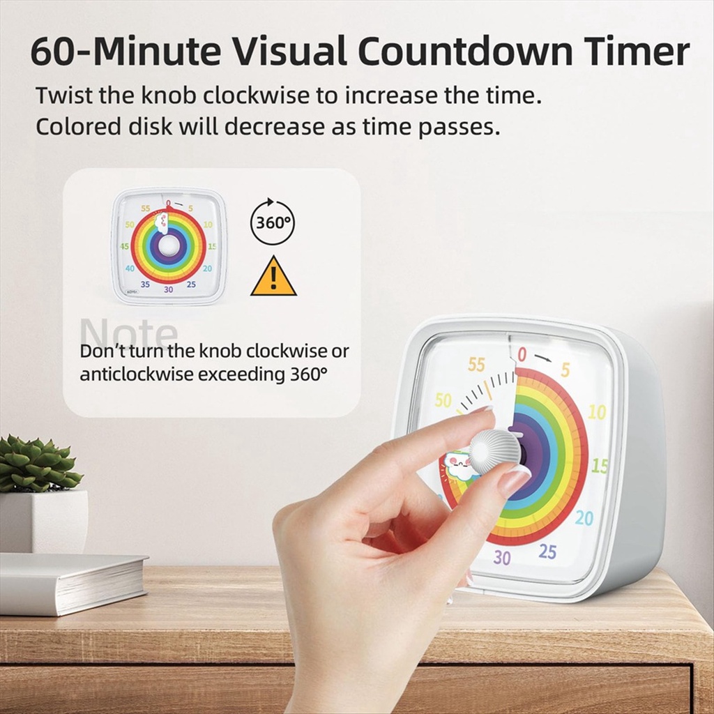 Jual Timer Belajar Visual Rainbow Countdown 60 Minutes - VT01 | Shopee ...