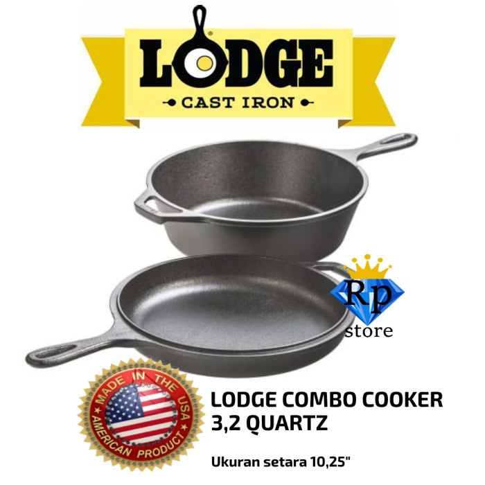 Jual Natanel Usa Lodge Combo Cooker 3,2 Quart Iron Cast Lcck Lcc3 ...