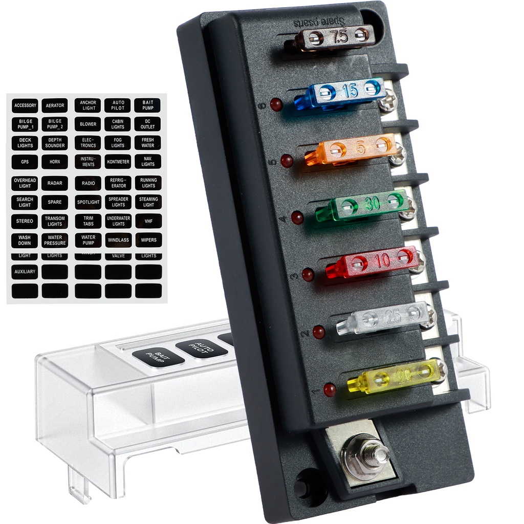 Jual New Car Boat Fuse Box Holder With 4/6 Way Blade Fuse Holder Block ...
