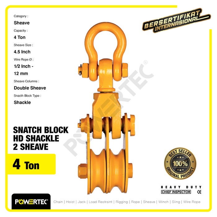 Jual Snatch Block / Pulley Block Shackle 4 Ton - 4.5