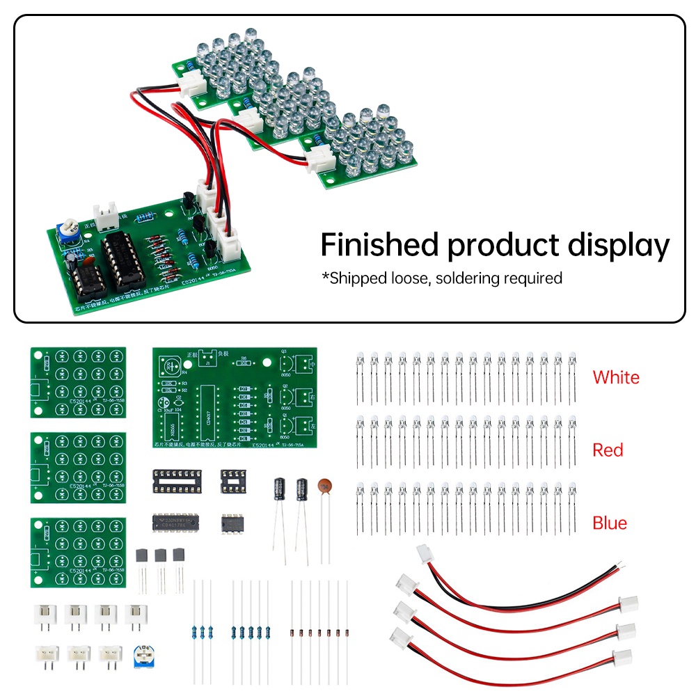 Reland Sun Breadboard Electronic Module DIY Learning Kit CD4017 + Ne555