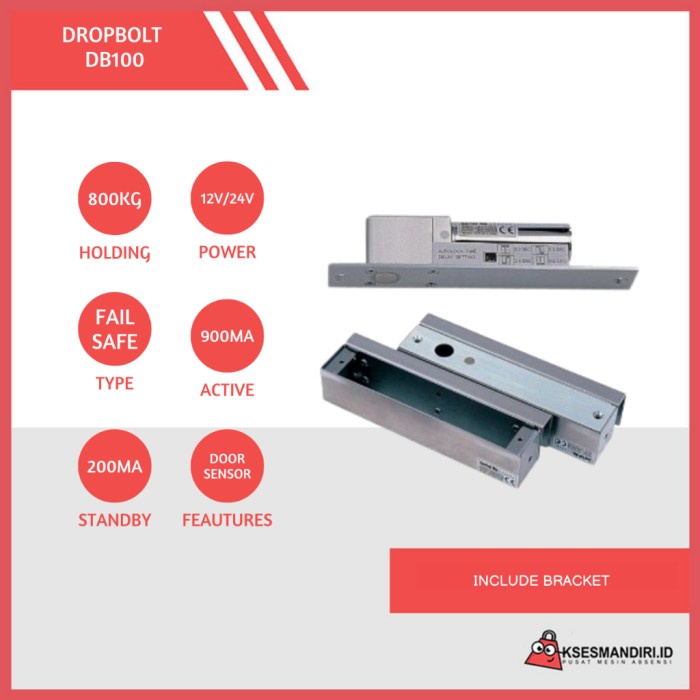 Jual Drop Bolt Merk Solution DB100 include Bracket | Shopee Indonesia