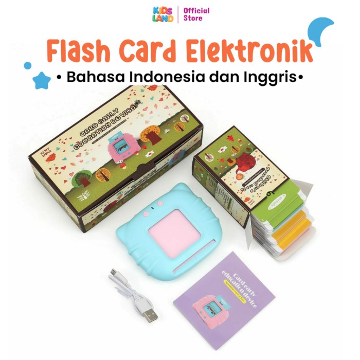 Jual MOMMYKIDDO Mainan Kartu Edukasi Flash Card Bersuara 2 Bahasa Untuk ...