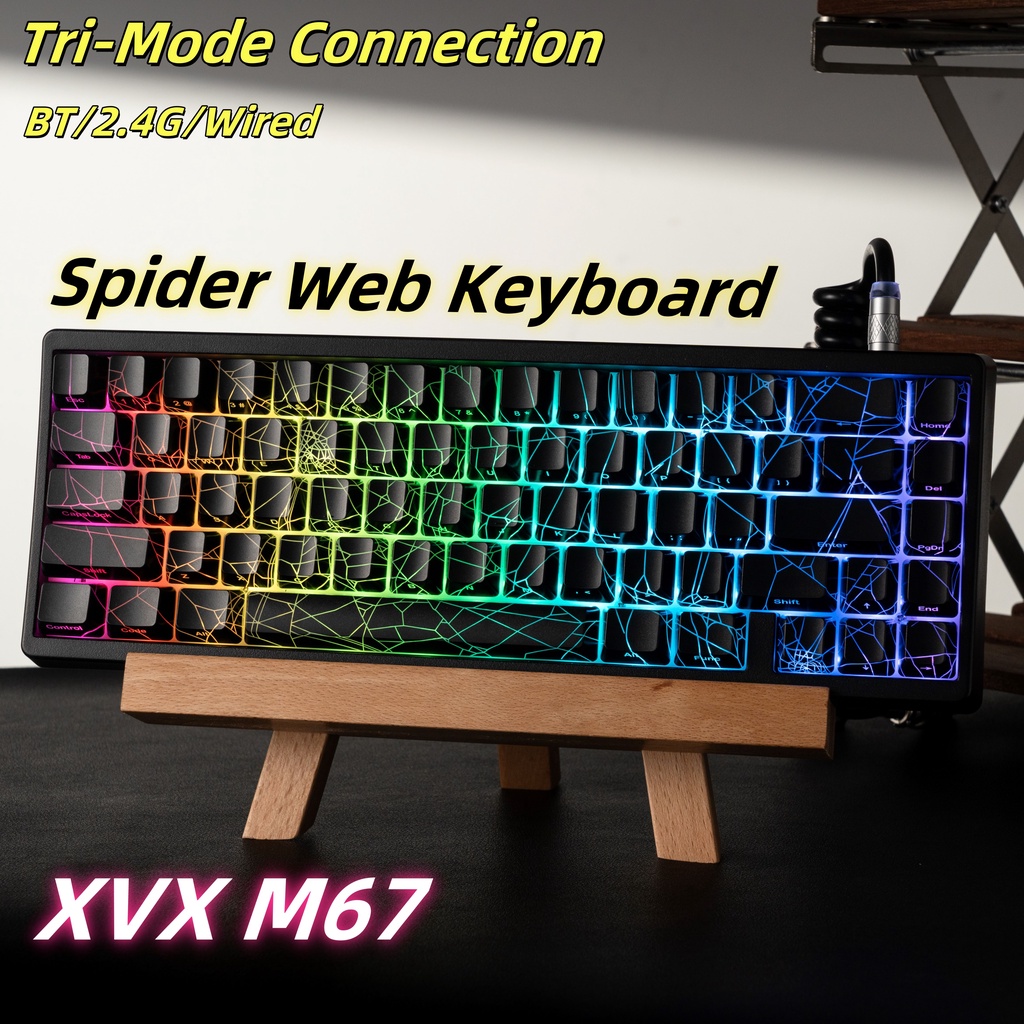 Jual Xvx Spider Web M67 Jadestone Wireless Mechanical Keyboard Tri-Mode ...