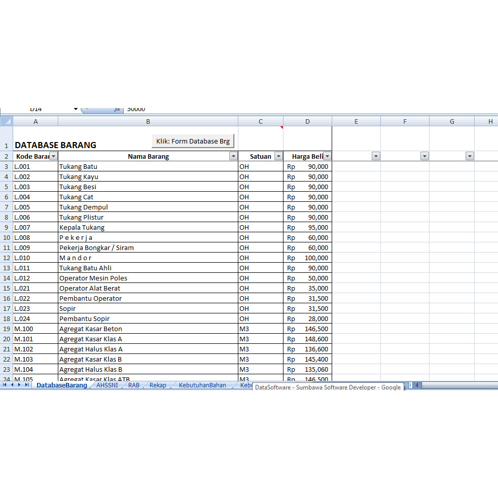 Jual Software Aplikasi RAB Kontruksi (excel) | Shopee Indonesia