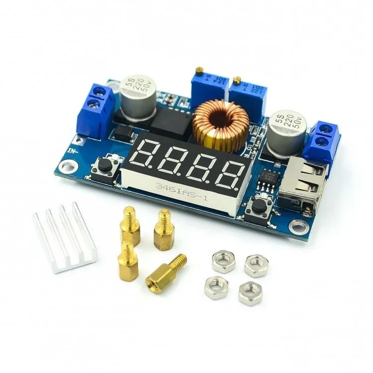 DC 5-36V To 1.3-32V XL4016 Buck Converter With LED Voltmeter Ammeter – Step Down Module