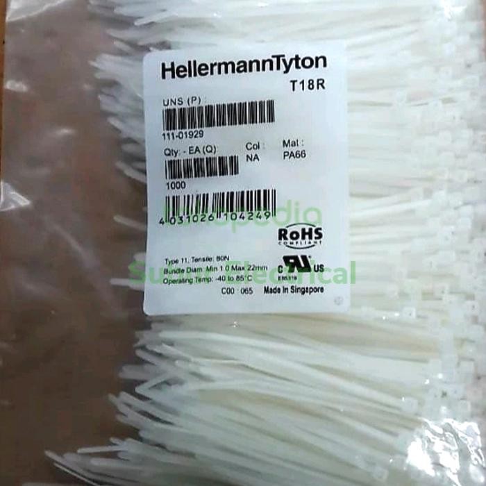Jual PROMO! hellermann tyton insulok T18R putih/T18R-W isi 1000 kabel ...