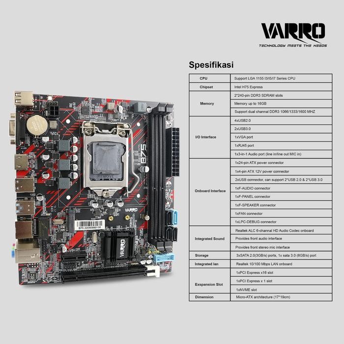 Jual MOTHERBOARD VARRO H61 PLUS GARANSI TERLARIS | Shopee Indonesia