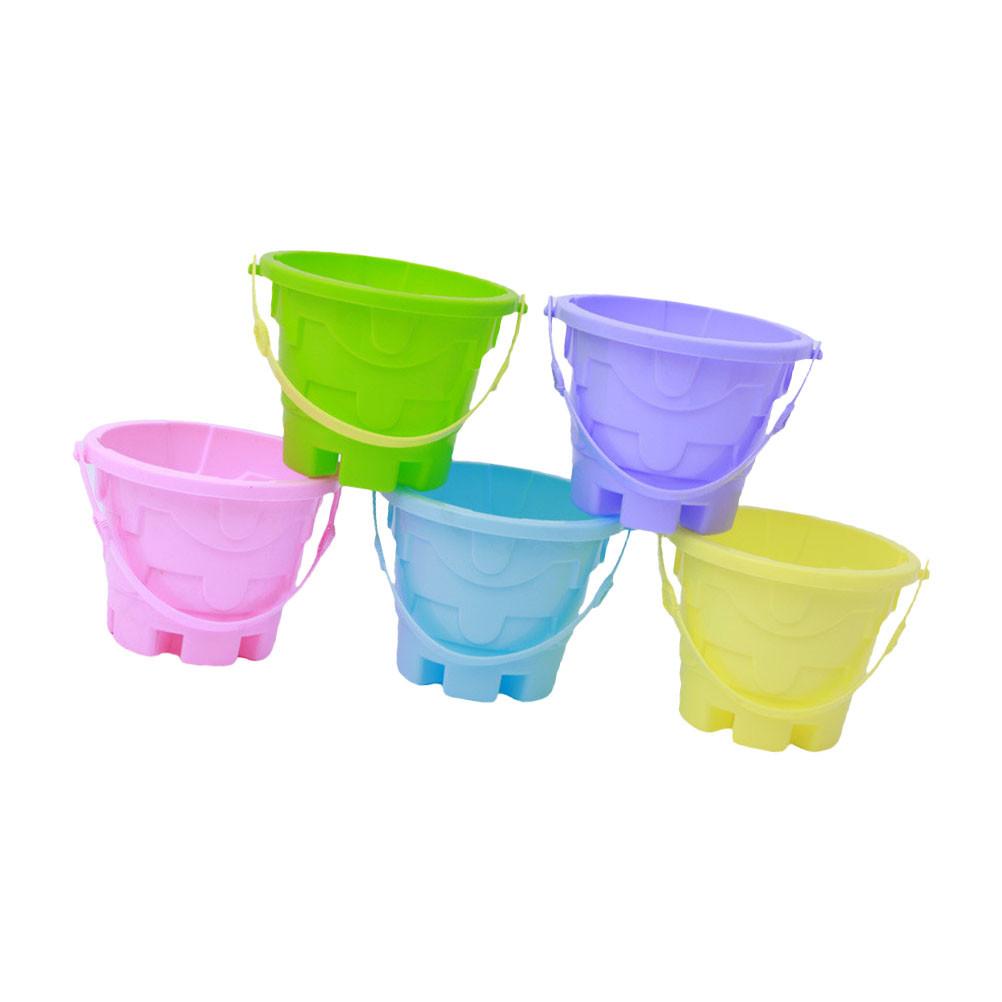 Jual 5 Pcs Plastic Barrel Beach Bucket Child Sand Buckets Mini Children ...