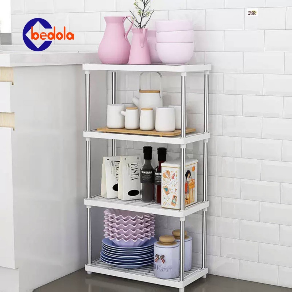 Jual NEWW Bedola rak dapur plastik acsthetic rak susun rak serbaguna ...