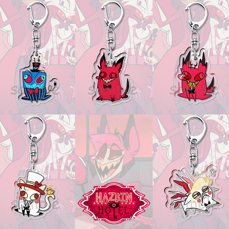Jual Hazbin Hotel Cartoon Acrylic Keychain Anime Figure Alastor Lucifer ...
