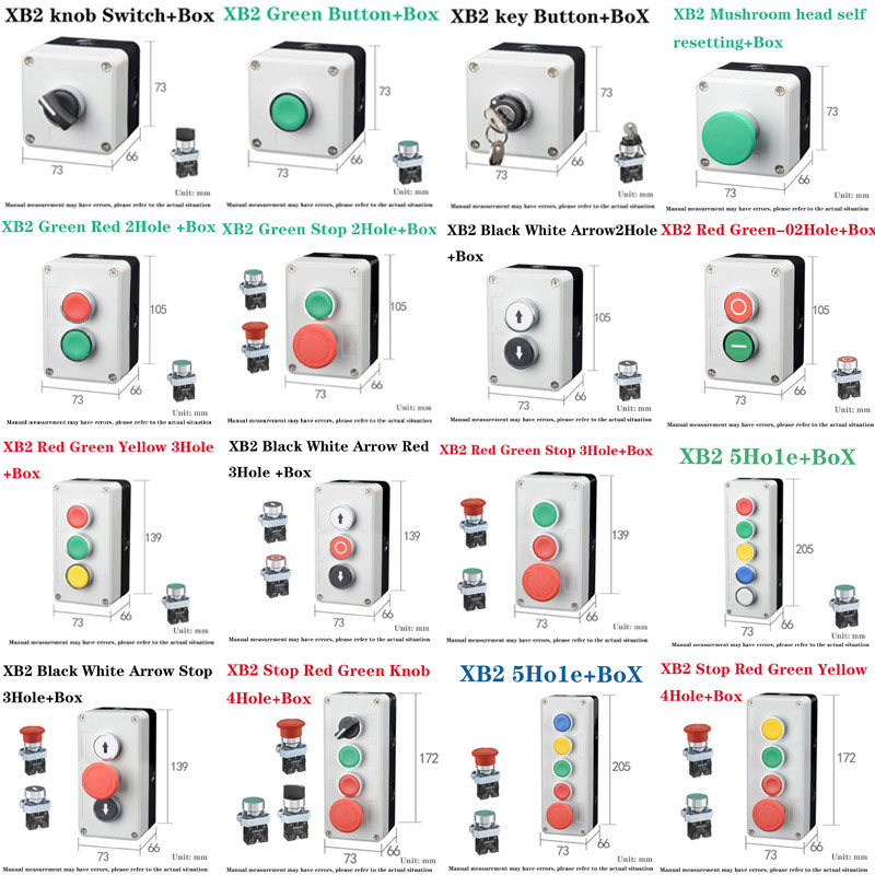 Jual NEW NEW XB2 Metal button switch control box start stop industrial ...