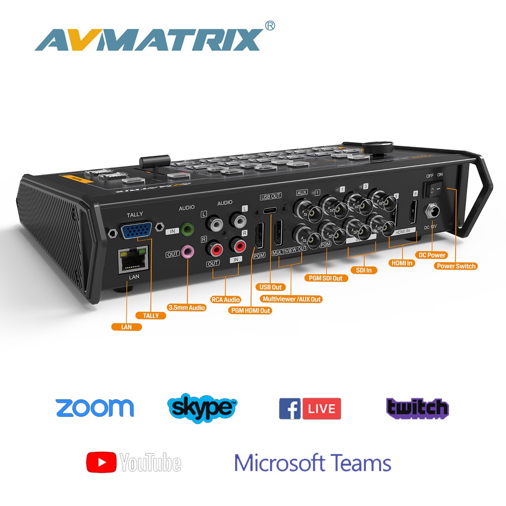 Commutateur Vidéo AVMATRIX PVS0613U - 13.3" IPS FHD - 6 Canaux (4xSDI + 2xHDMI) - Neuf