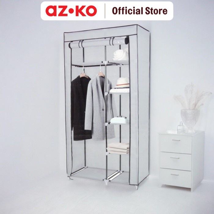 Jual Azko Stora 90X45X178 Cm Lemari Pakaian Lipat - Abu-Abu | Shopee ...