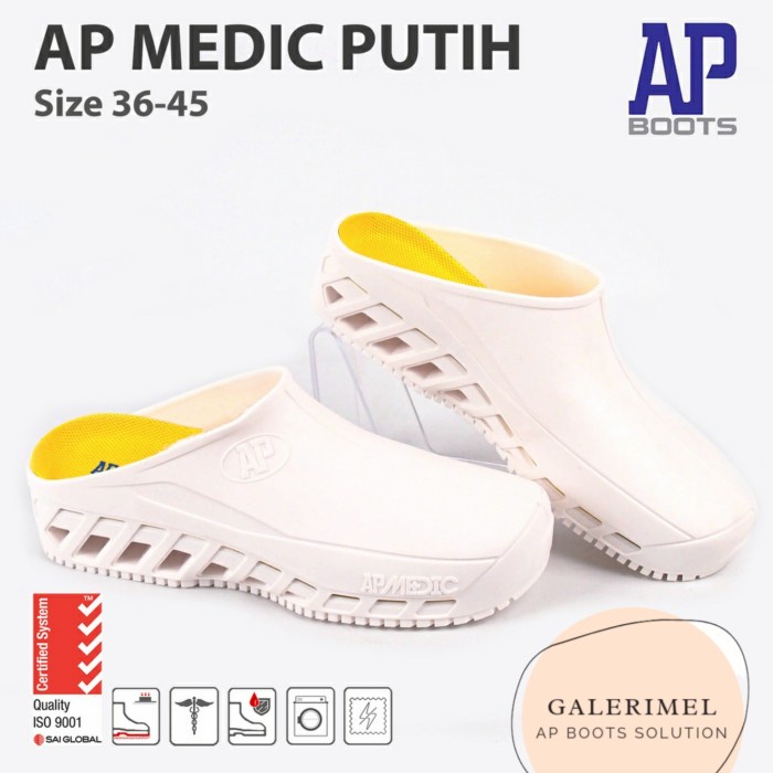 Jual Sepatu Boots AP MEDIC Putih - Sepatu APD Medis - Sepatu/Sendal ...