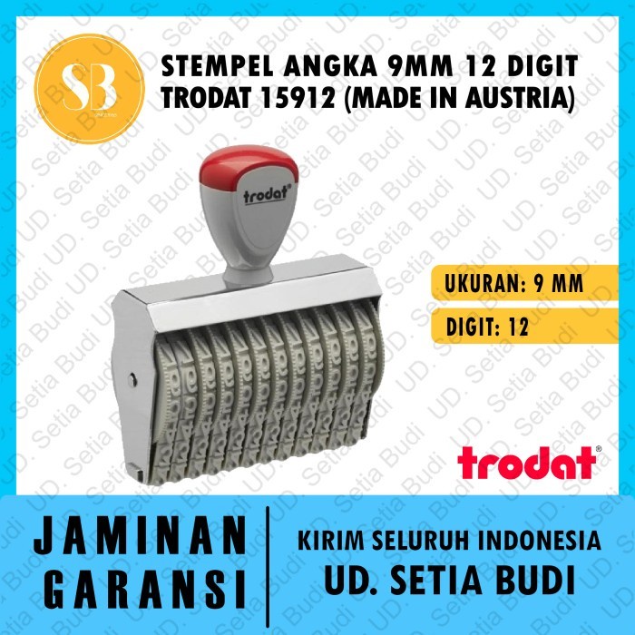 Jual Stempel Angka 9mm 12 Digit Trodat 15912 (Made in Austria) | Shopee ...