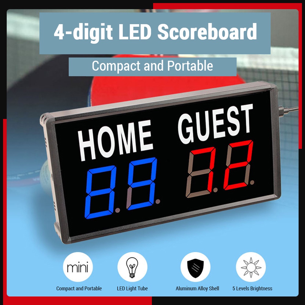 Jual 4-Digit LED Electronic Score Keeper Scoreboard with Remote for ...