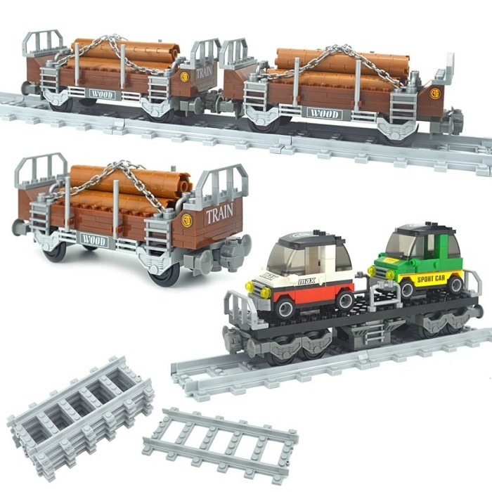 Jual Building Blocks Train Model sets Compatible All Brands Freight ...