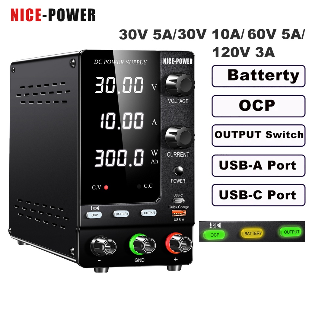 Jual DC Regulated Lab Power Supply Adjustable 30V 10A Voltage Regulator ...