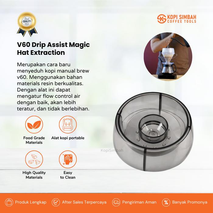 Jual V60 Drip Assist Magic Hat Extraction Pour Over Coffee Dripper V60 ...