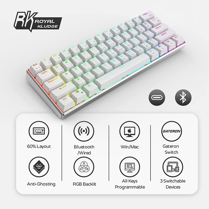 Jual [BestSeller] Royal Kludge RK61 / RK-61 Hotswap Mechanical Keyboard ...