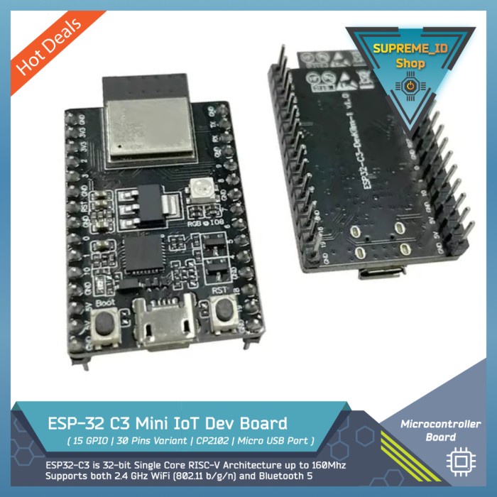 Jual ESP32-C3 mini RISC-V 32-bit ESPRESSIF Microcontroller SoC IoT Wifi ...