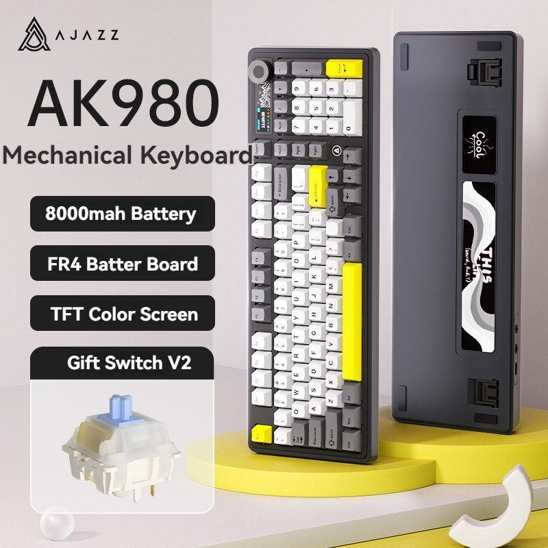 Jual Ajazz Ak980 Gaming Mechanical Keyboard Wireless/Bluetooth/Wired ...