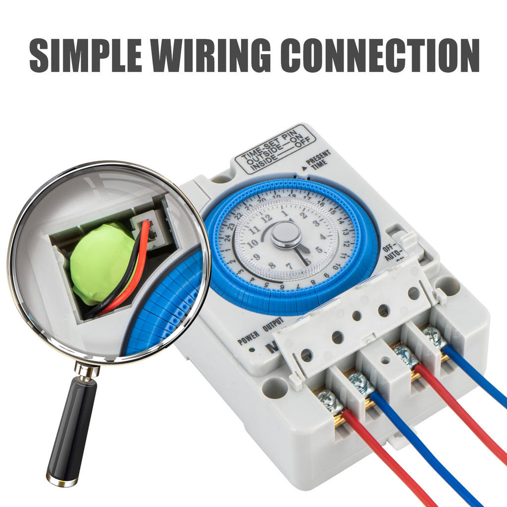 Jual ManHua 24H 12VDC 15A Din Rail Timer Switch TB35 Analog Time ...