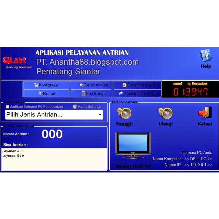 Jual SOFTWARE SISTEM ANTRIAN UNTUK PELAYANAN UMUM QLAST v4 | Shopee ...