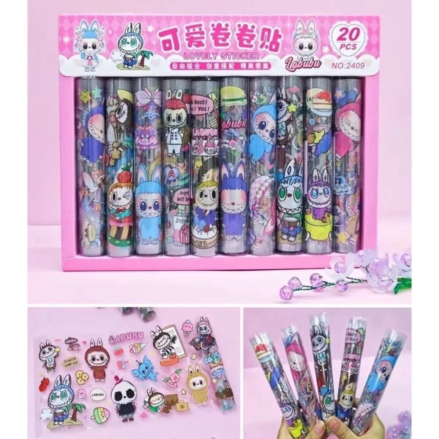 Jual Stiker Sticker Roll LABUBU Waterproof Isi Banyak 1 Set Dapat 10 ...