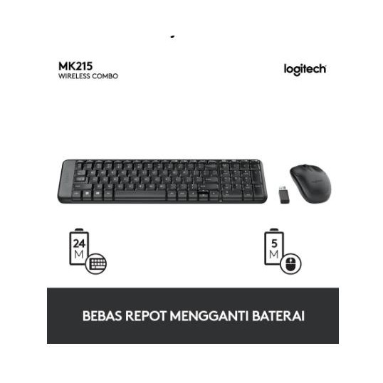 Jual Logitech Mk215 / Mk 215 Keyboard Mouse Wireless Combo | Shopee ...