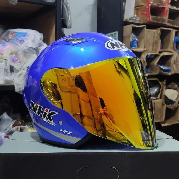 Jual kaca helm nhk r1 max iridium Flat visor helm nhk r1 max pnp ...