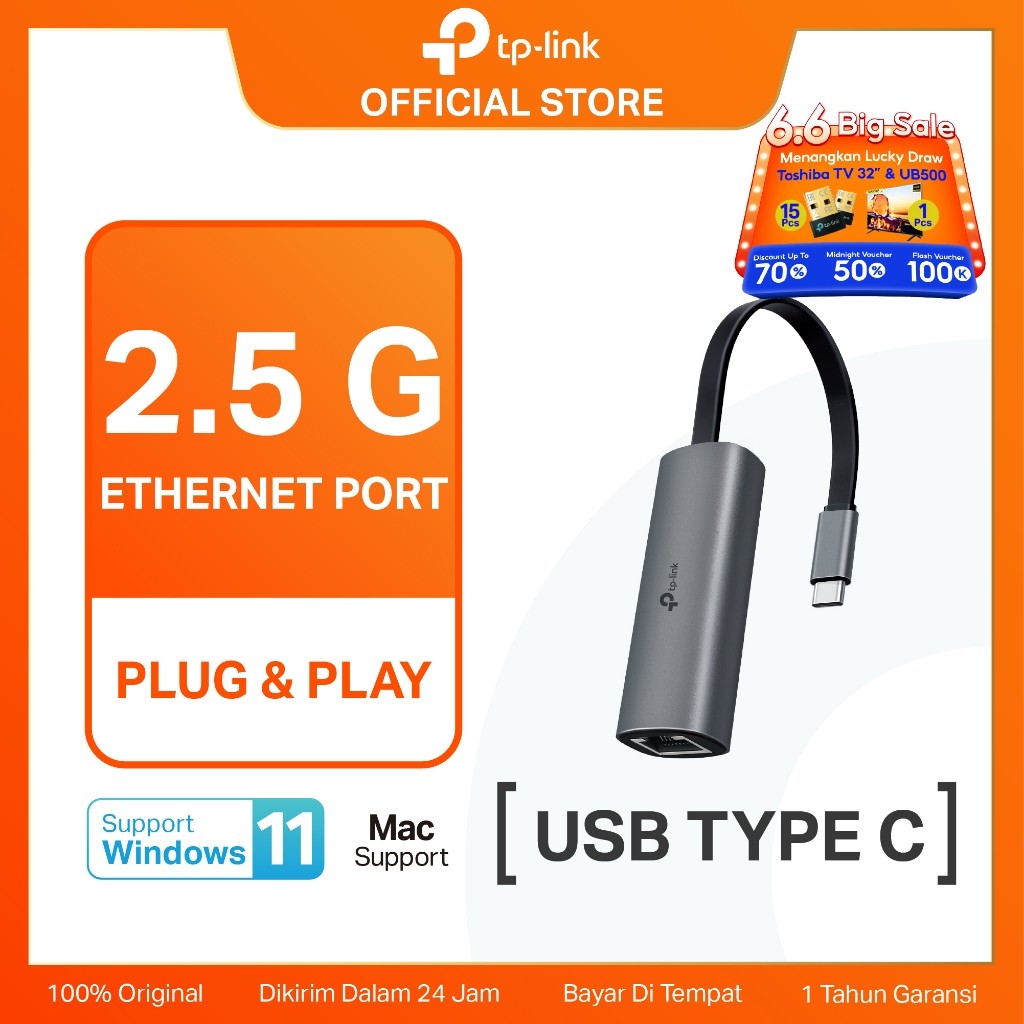 Jual TP-Link UE302C USB Type-C to 2.5 Gigabit Ethernet Network Adapter ...
