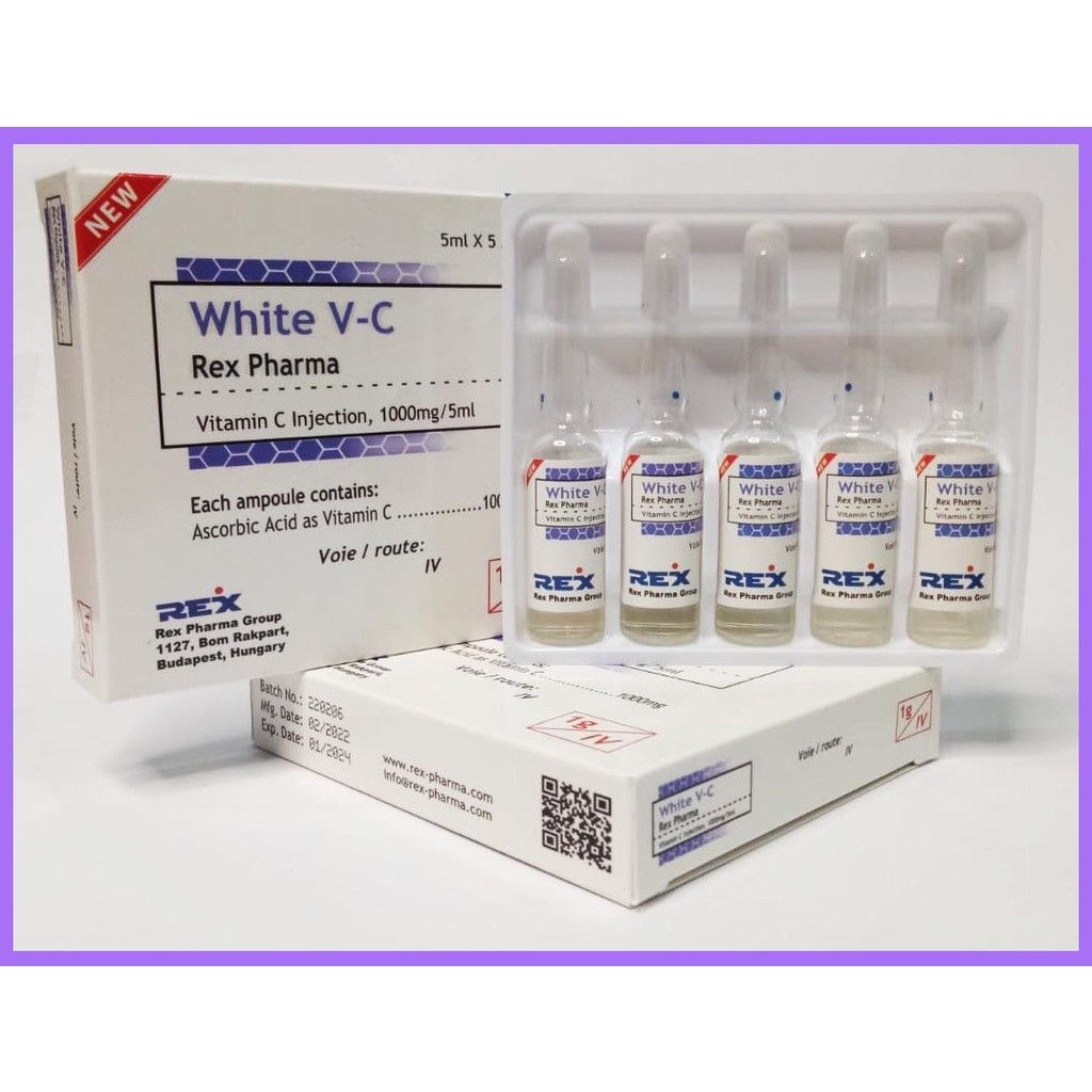Jual White V-C 1mg Vitamin C Injeksi / Vitamin C Injection BOX ISI 5pcs ...