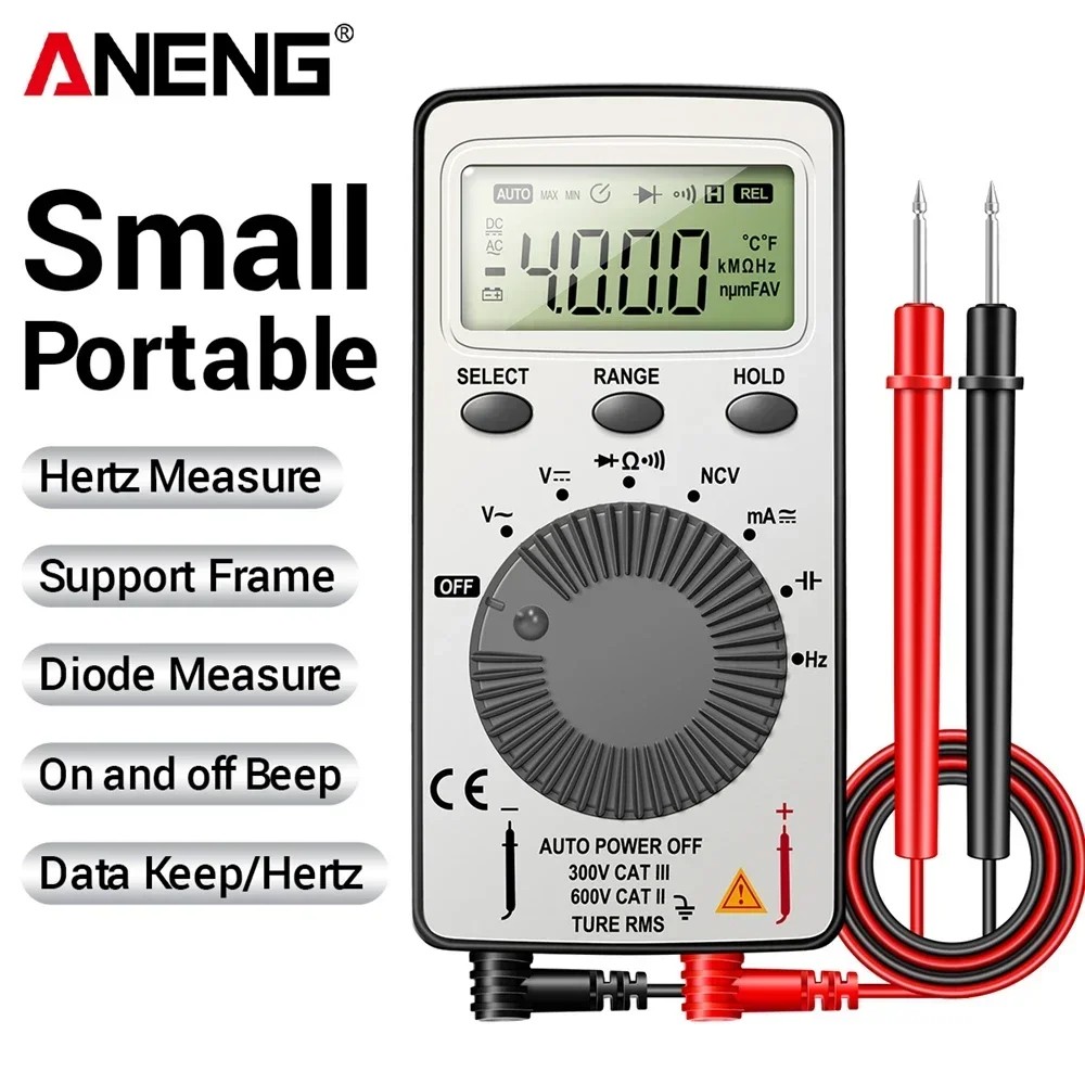 Multimètre Numérique ANENG SZ06 LCD - 2000 Counts, Mesure AC/DC Tension/courant, Rétroéclairage, Neuf