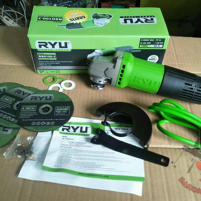 Jual Mesin Gerinda Tangan Ryu / Angle Grinder Ryu RSG 100-3 | Shopee ...