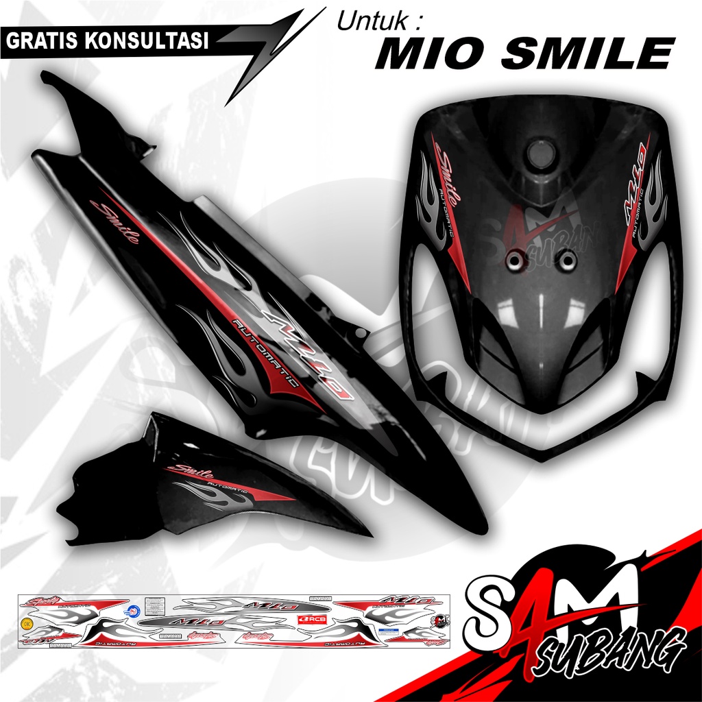Jual Stiker transparan striping mio Smile Api Original full warna ...