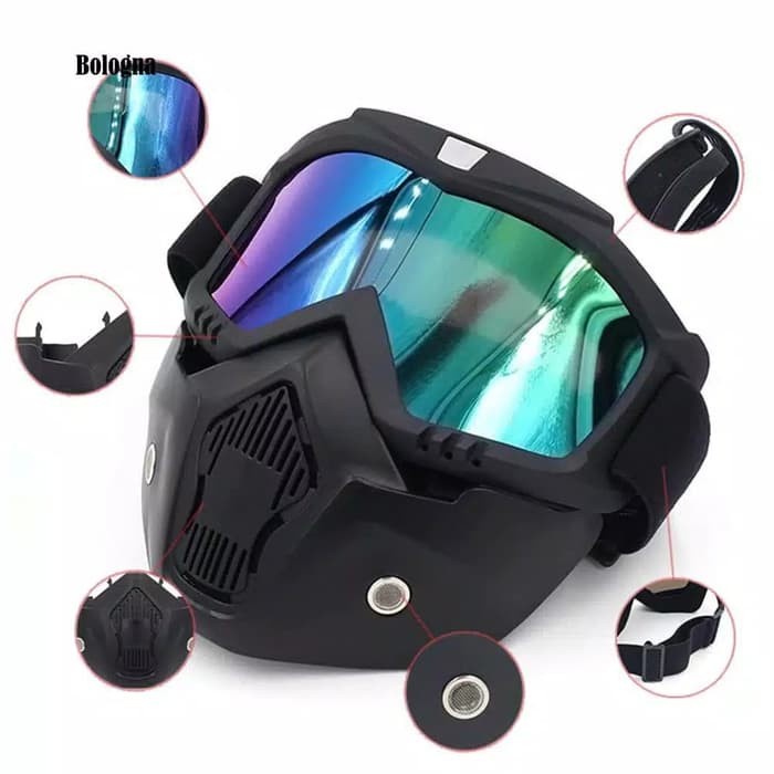 Jual Masker Motor Retro Goggle Mask Retro Style Removable Topeng ...