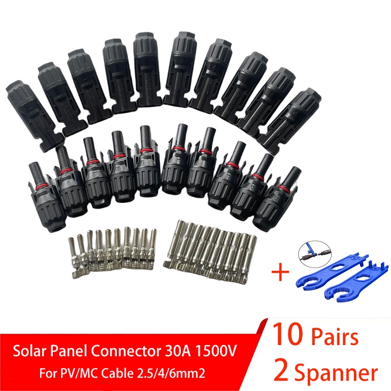 Jual IMPORT 5/10 PAIRS SOLAR CONNECTORS PV PLUGS 1000V 30A SOLAR PANEL ...