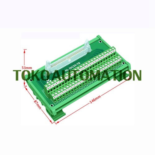 Jual IDC 50 MALE TERMINAL BLOCK BREAKOUT BOARD RELAY ADAPTER CONNECTOR ...