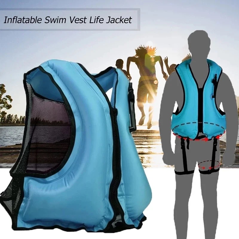 Jual Adult Inflatable Swimming Life Vest Life Jacket Snorkeling ...