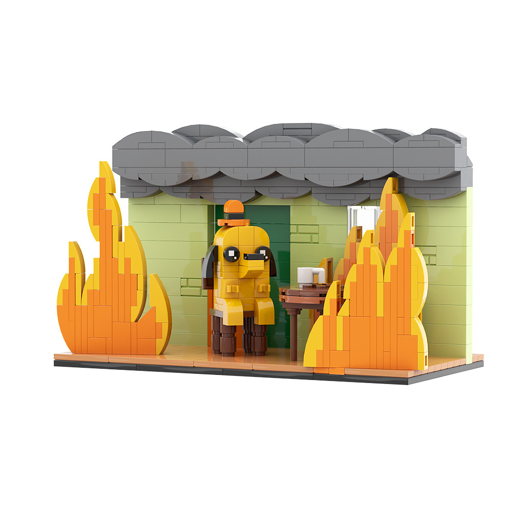 Jual Gobricks Moc This Is Fine-Meme Vignette Blocks Set Anime Cartoon ...