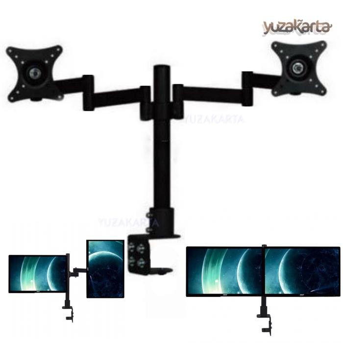 Jual Lumivo- Dual Bracket Mount Layar Monitor Komputer 100x100 Pitch 15 ...