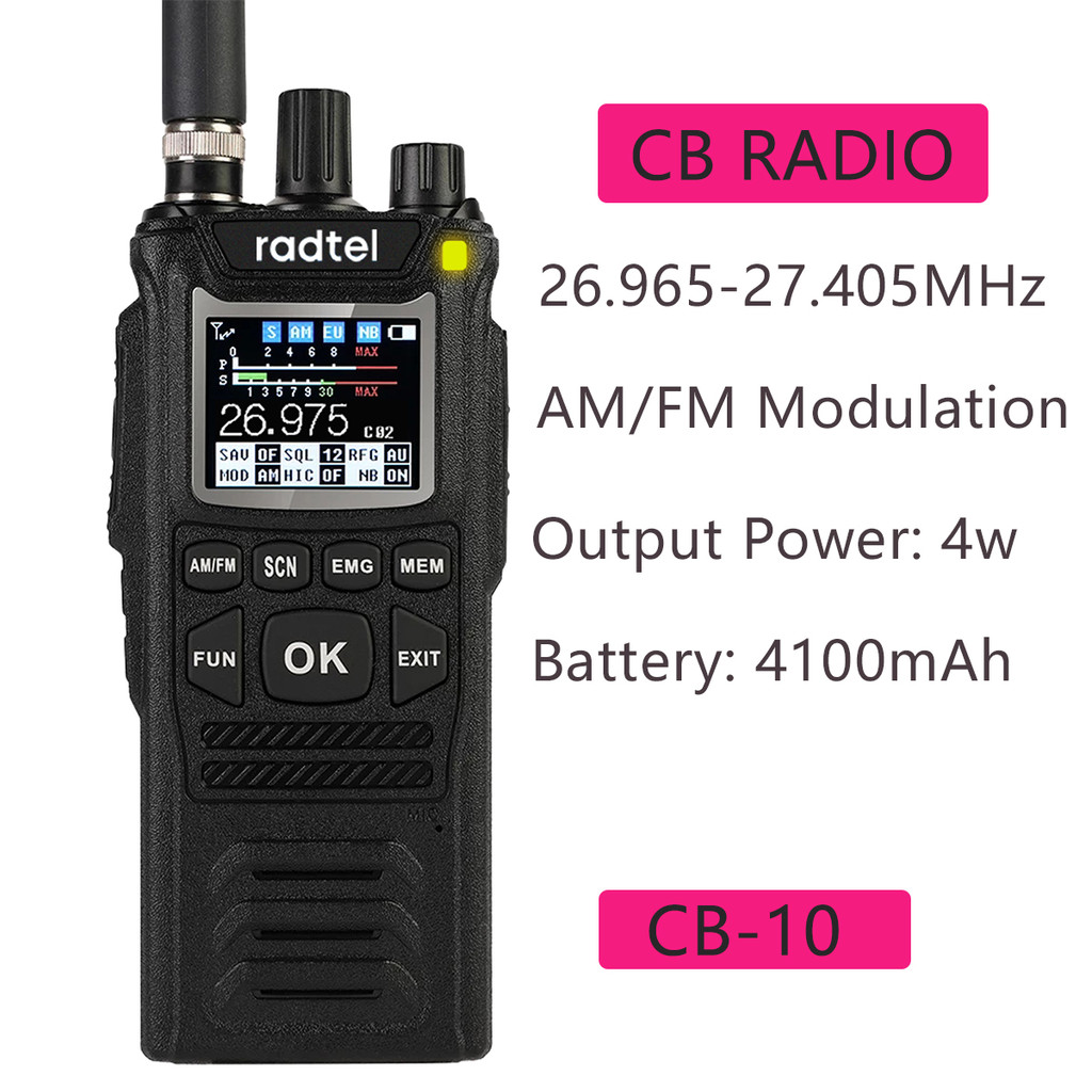 Jual Top CB-10 Handheld Walkie Talkie 27MHz CB Radio HAM Transceiver 4W ...