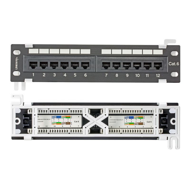 Jual Linkwylan 10 Inch 12-Port CAT6 Network Patch Panel 1U Rack Mount ...