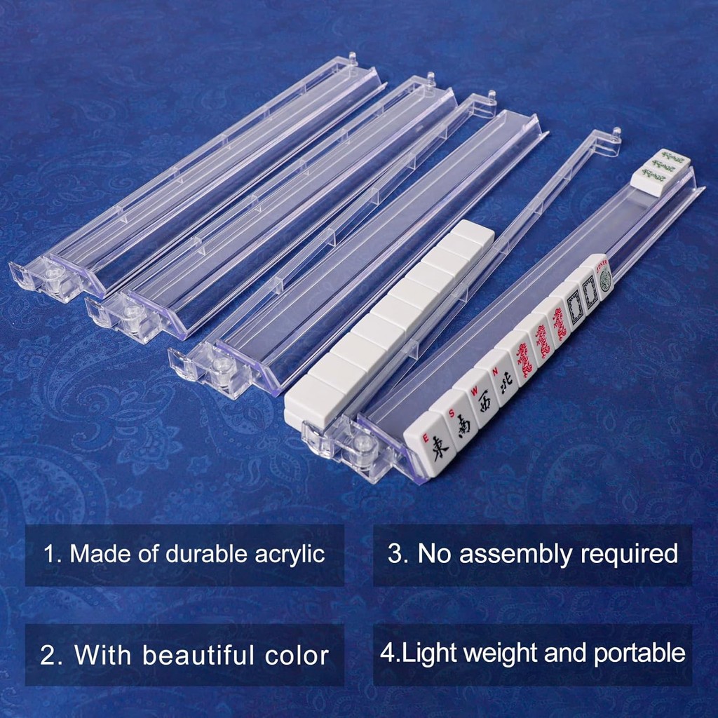 Jual Mah Jongg All-In-One Tile Rack & Pusher Clear Acrylic Mahjong Rack ...