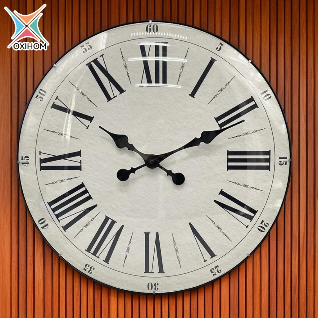 Jual baru jam dinding bulat 50cm jam dinding silent vintage aesthetic ...