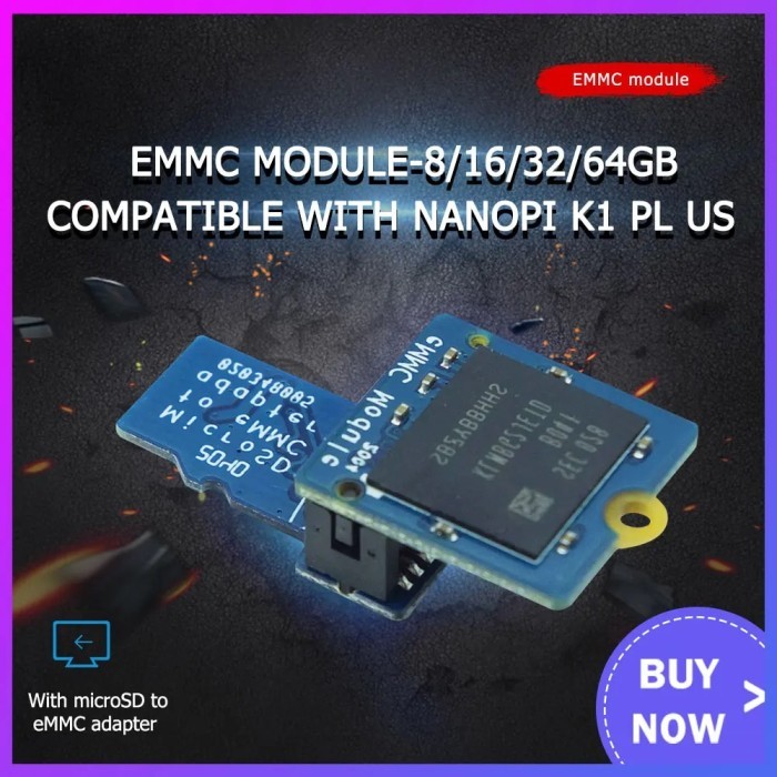 Jual EMMC module 8GB 16GB 32GB 64GB with microSD turn eMMC adapter T2 ...